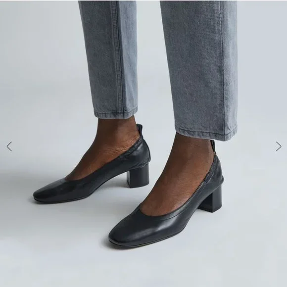 Everlane The Day Heel black leather made in italy 7.5 - Picture 1 of 12